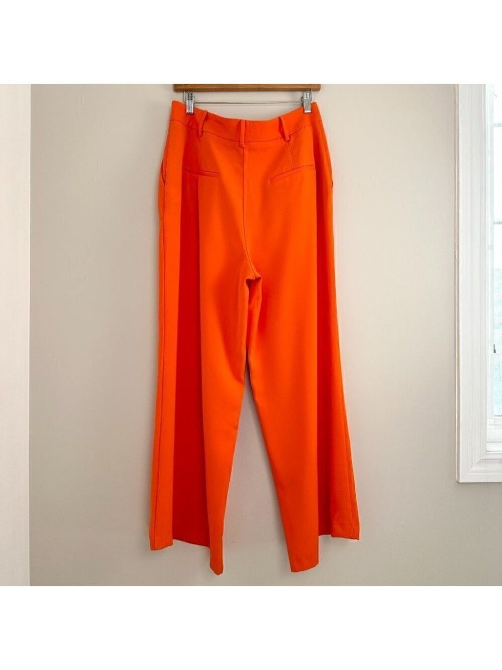 Ever New Wide Leg Isla Trousers Orange Gerbera Womens Size 10 Petite New - Picture 5 of 12